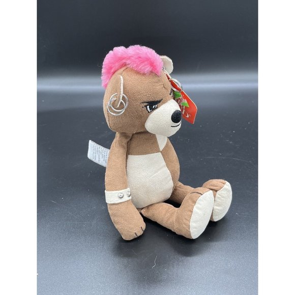 Gund Diesel 830-Brown, Body Arts Punk Teddy Bear Mohawk Piercings Tattoos 10” - Picture 3 of 11